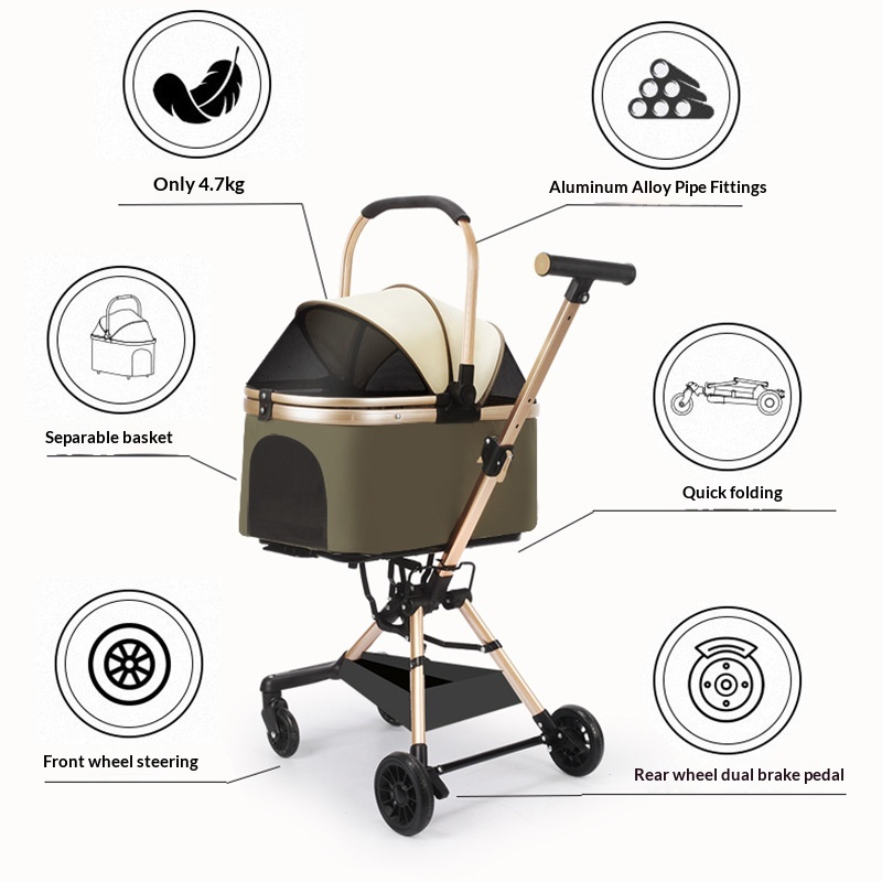 Pet Stroller Carrier - Mini Passeggino Giocattolo per Cani Gatti