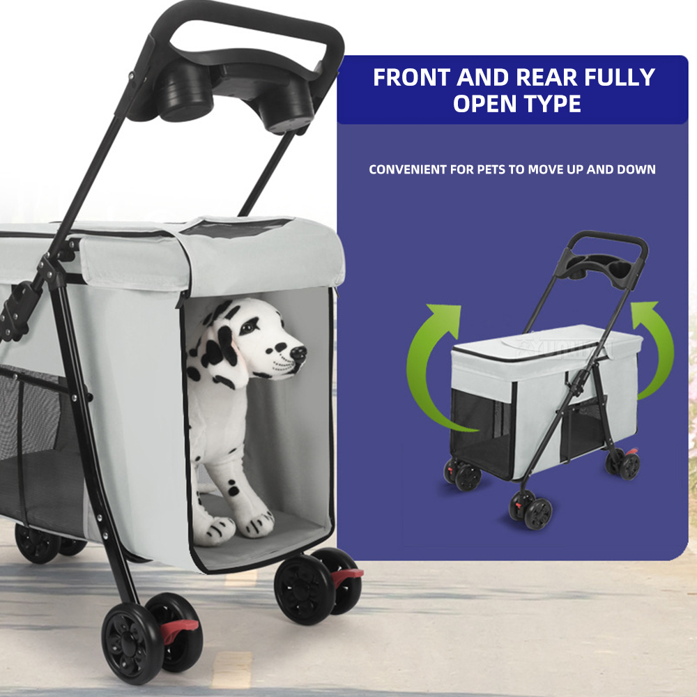 Pet Stroller Carrier - Passeggino Multifunzionale Pieghevole per Cani di