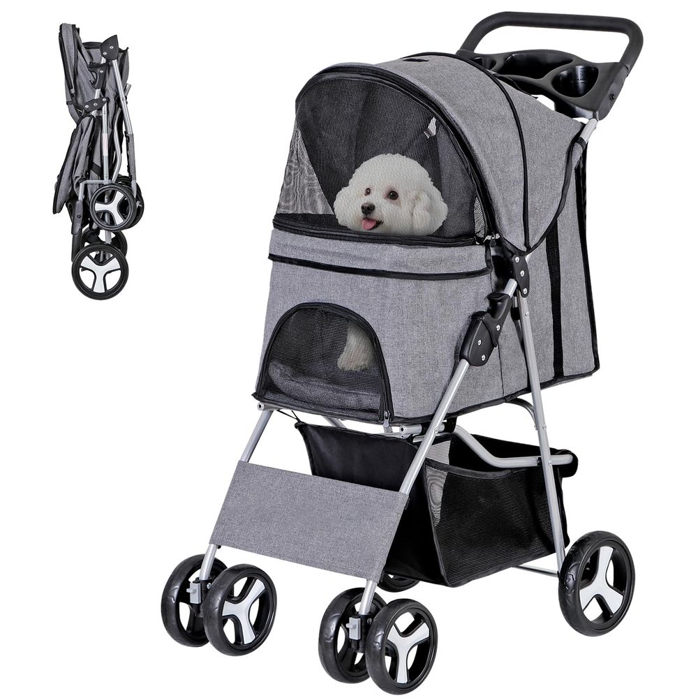 Pet Stroller Carrier - Passeggino per Animali Domestici, Carrello per