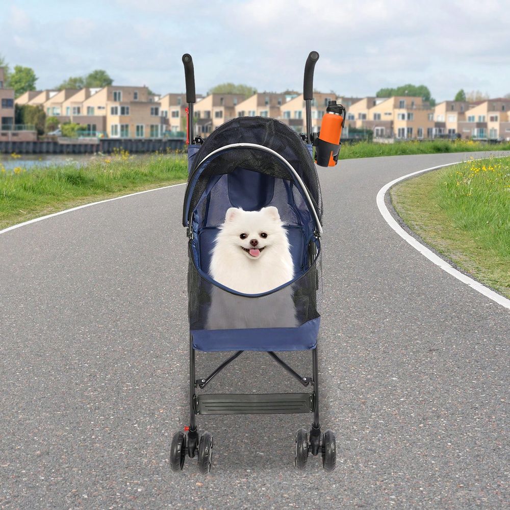 Pet Stroller Carrier - Passeggino Pieghevole per Animali Domestici, Trasportino