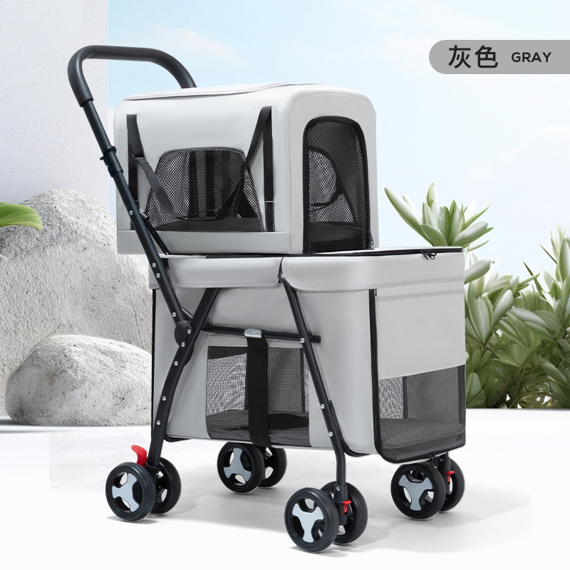 Pet Stroller Carrier - Carrello per Animali Domestici a Doppio