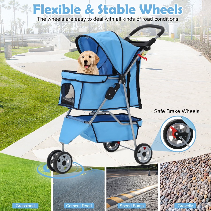 Passeggino per Cani a 3 Ruote  - Pet Stroller Carrier recensione e prezzo