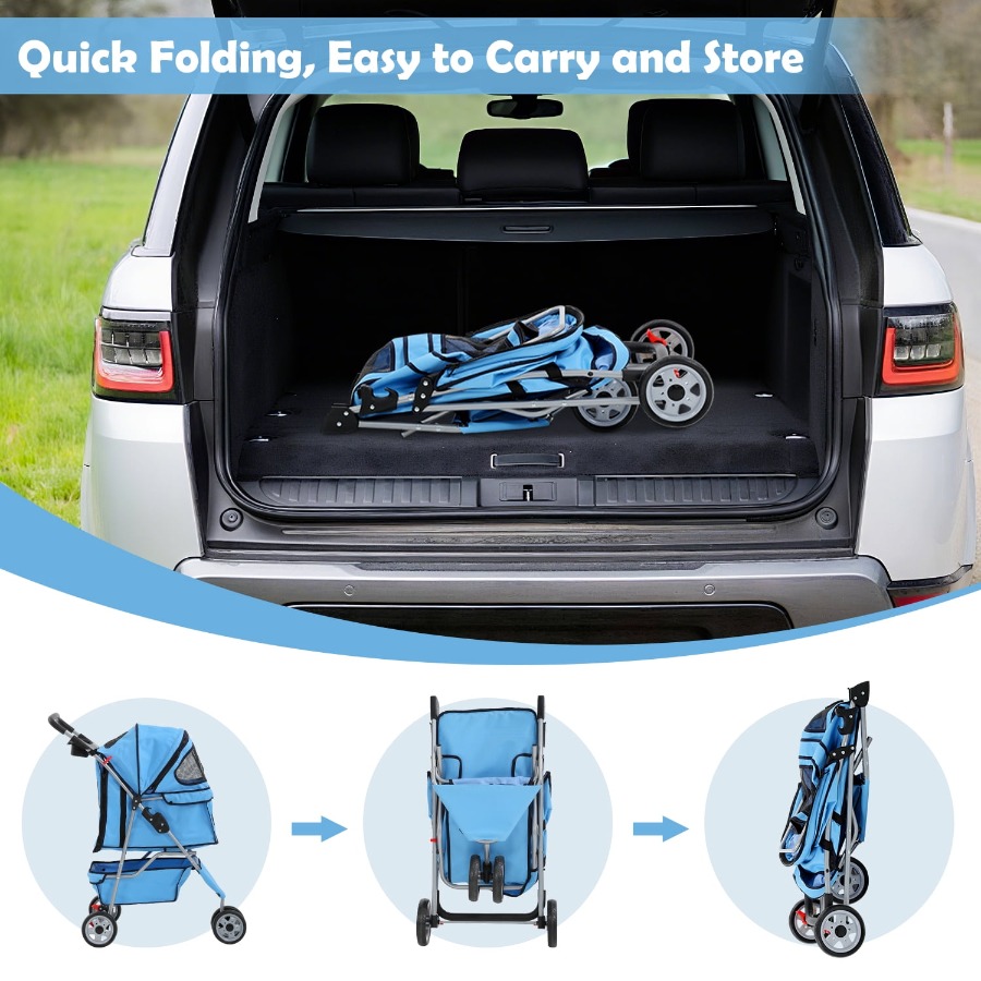 Passeggino per Cani a 3 Ruote  - Pet Stroller Carrier recensione e prezzo