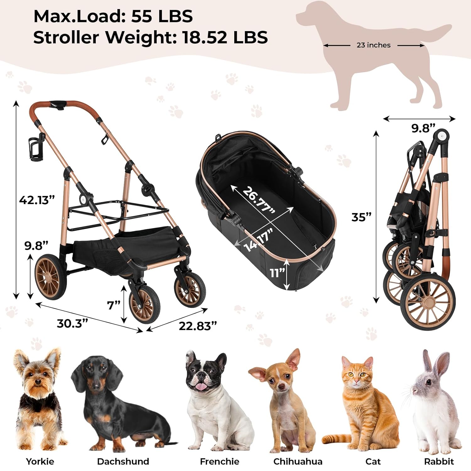 Passeggino pieghevole per cani - Pet Stroller Carrier recensione e prezzo