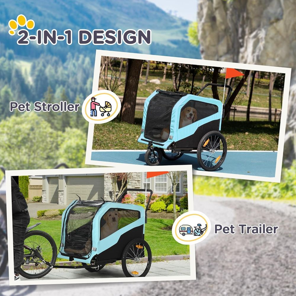 Rimorchio Bici 2-in-1 per Cani - Pet Stroller Carrier recensione e prezzo